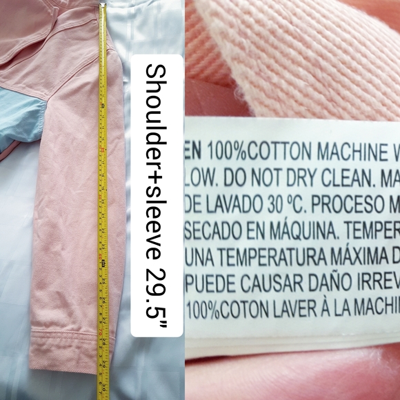 Forever 2+🎀Retro Pink Colorblock Big Pocket Denim Jacket - Picture 9 of 10